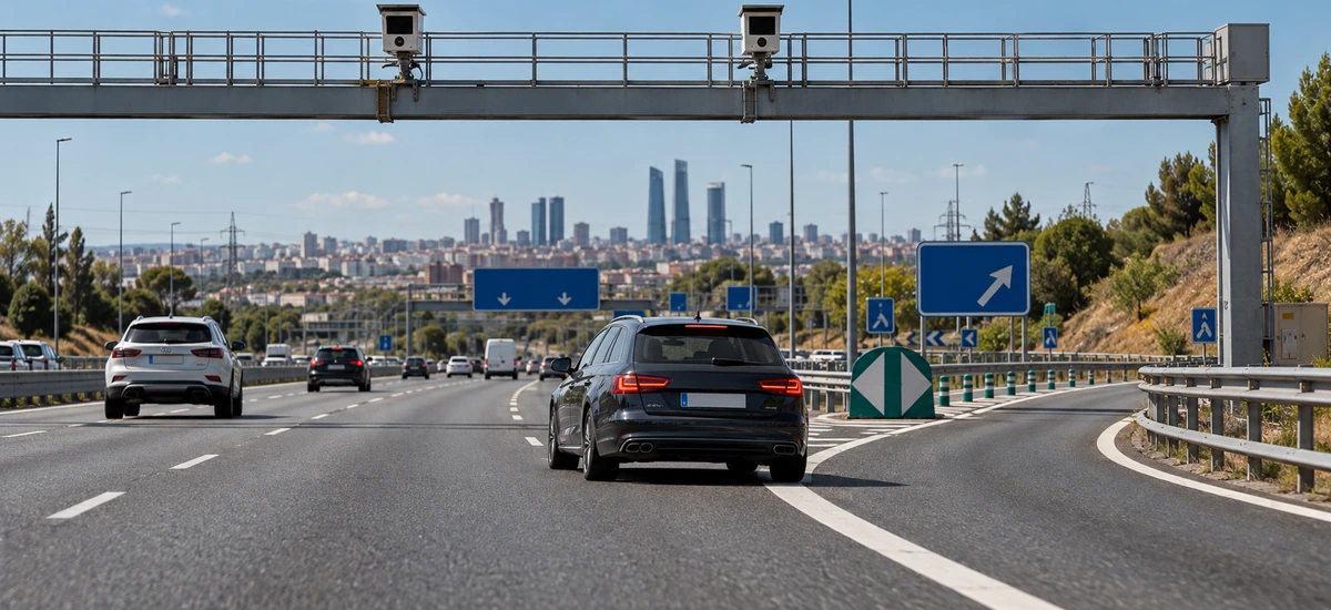 Cámaras de la DGT controlando el cruce de una línea continua en autovía