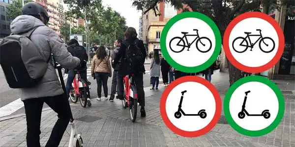 Campaña de control de bicicletas y patinetes en aceras