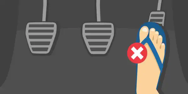 ¿Es legal conducir un vehículo con chanclas?