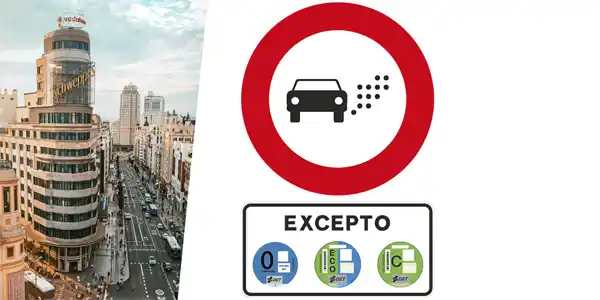 Señal erronea para marcar la Zona de Bajas Emisiones de Madrid