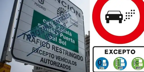 Señal de entrada en vigor de la Zona de Bajas Emisiones de Madrid